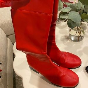 Red mid leg costume boots